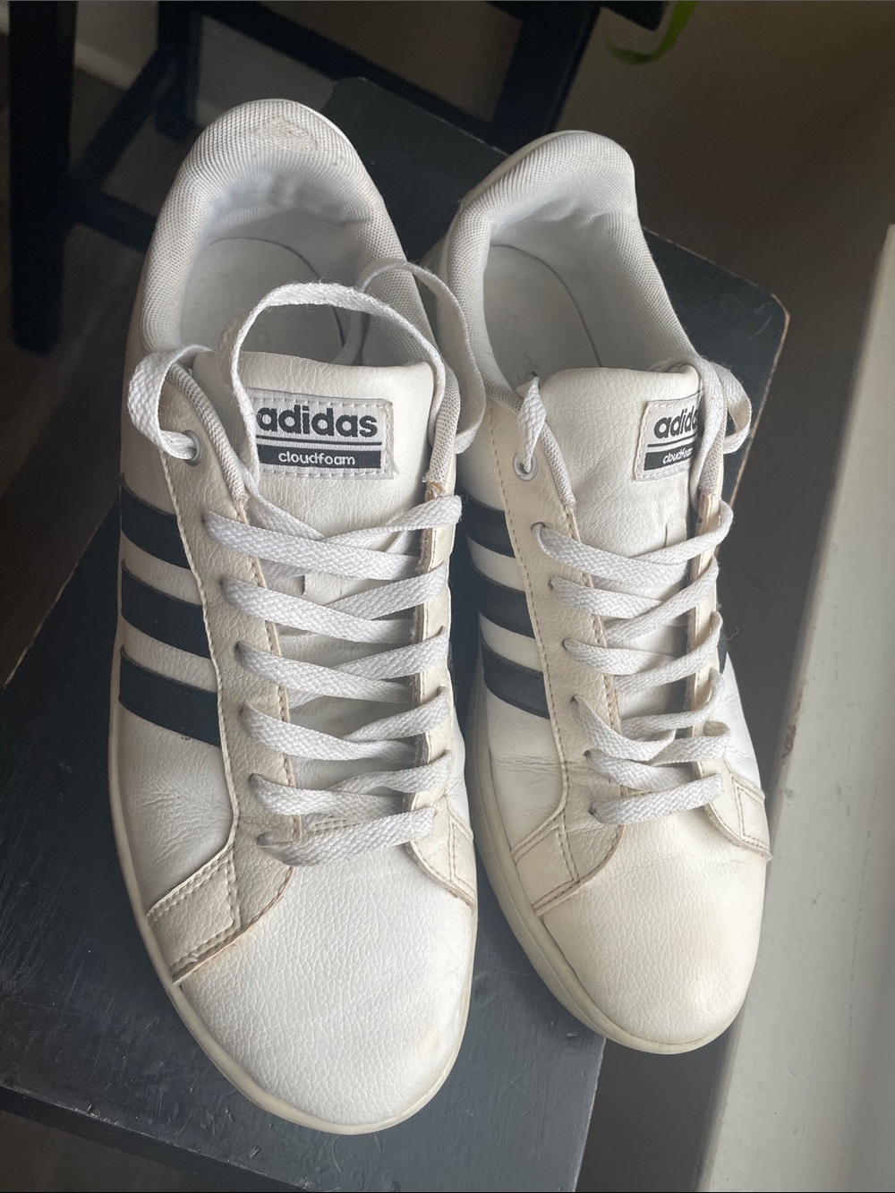 Men’s adidas Cloudfoam White and Black Low-Top Men’s Sneakers